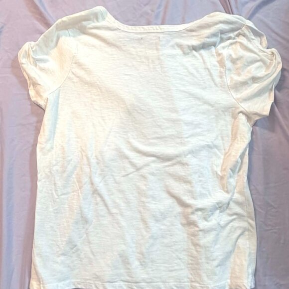 TWO Mixed Brands Short Sleeve Blouse Tops, SIZE LARGE (1 White & 1 Black) - Picture 4 of 9